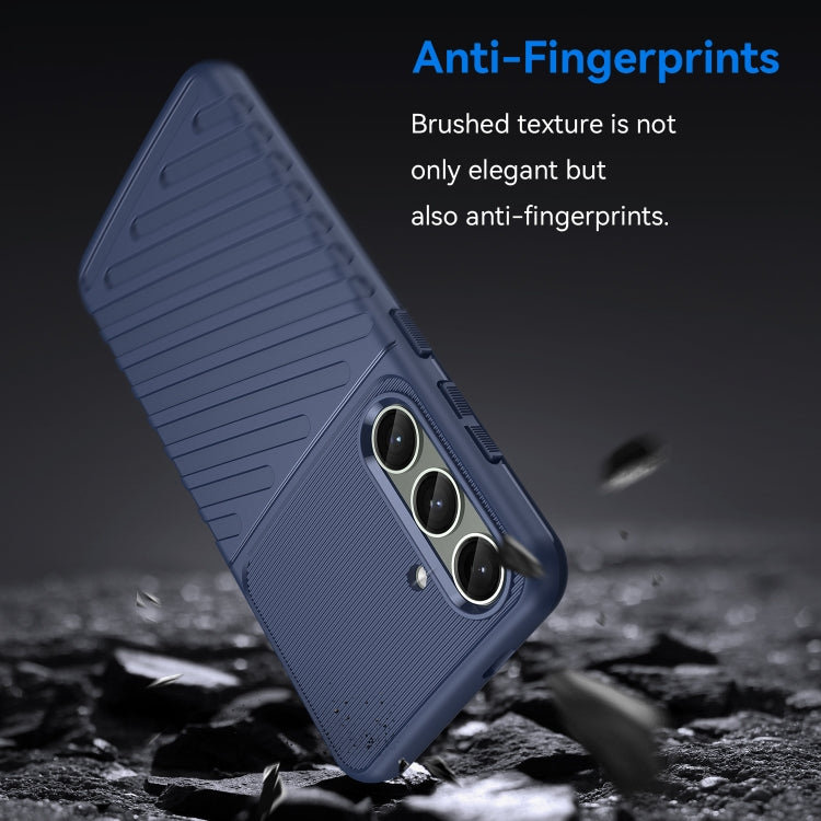 Blue Thunderbolt Shockproof TPU Phone Case for Samsung Galaxy S24+ 5G, showcasing its sleek design and durable material.